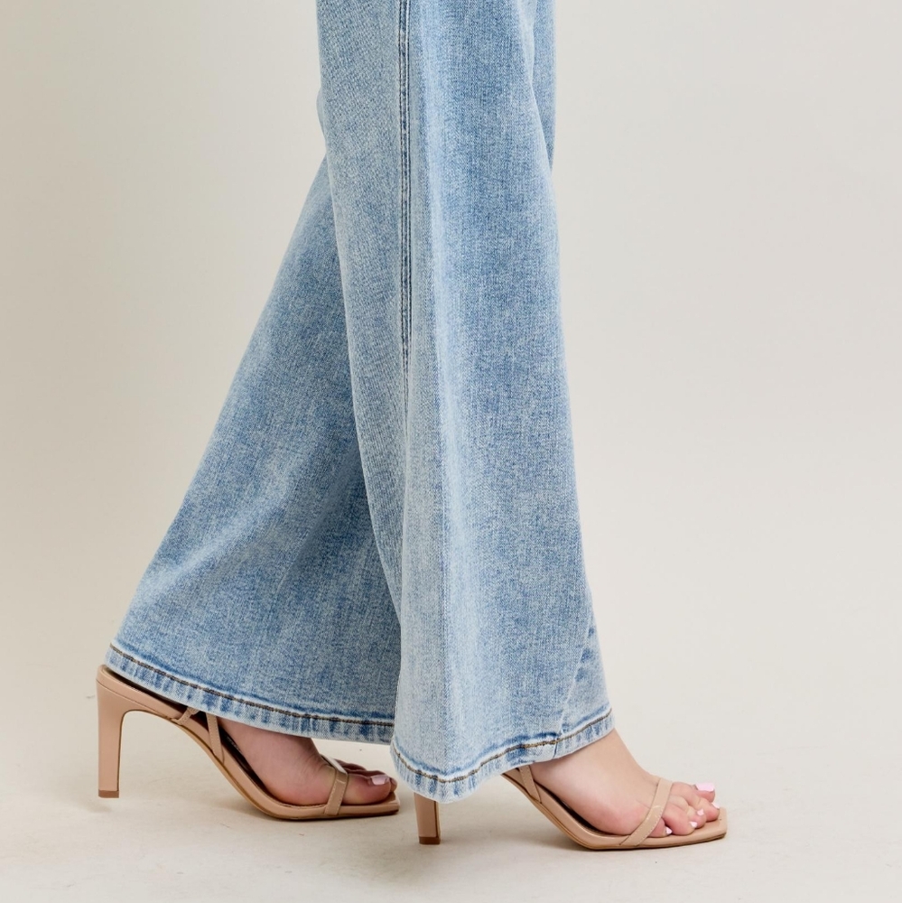 Judy Blue High-Rise Boyfriend Jeans Ultra Wide Leg Panel Relaxed 90s Denim Pants - Picture 14 of 16
